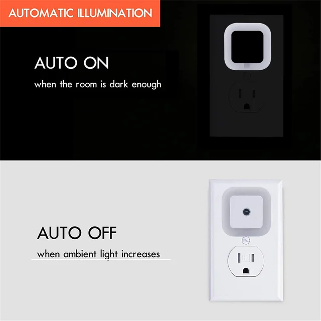 Light sensor illustration showing automatic on and off