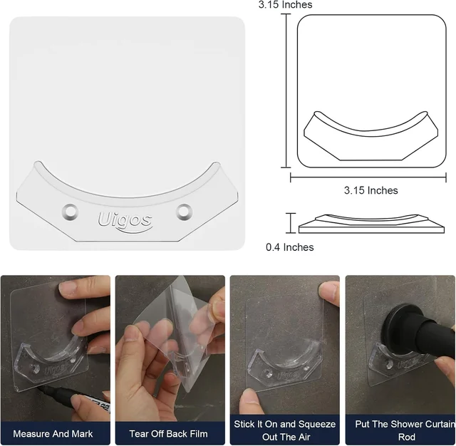 Holder dimensions and illustrated installation sequence